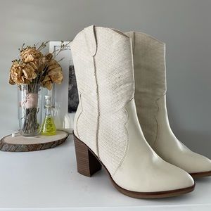 White Cowboy Boots Altar’d State Size 8- Worn Once!
